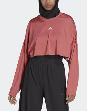 Adidas Sweat-shirt léger oversize Hyperglam Cut 3-Stripes