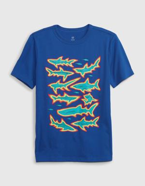 Kids 100% Organic Cotton Graphic T-Shirt blue