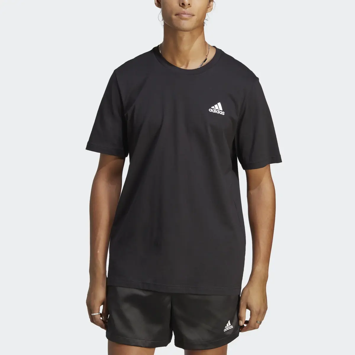 Adidas Essentials Single Jersey Embroidered Small Logo T-Shirt. 1