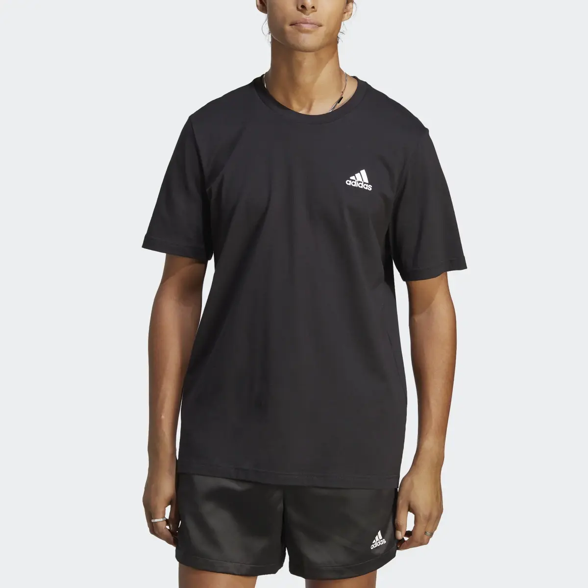 Adidas Essentials Single Jersey Embroidered Small Logo Tee. 1