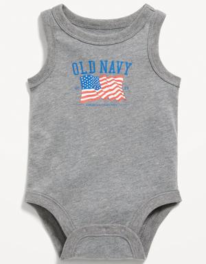 Matching Unisex Sleeveless Logo-Graphic Bodysuit for Baby gray