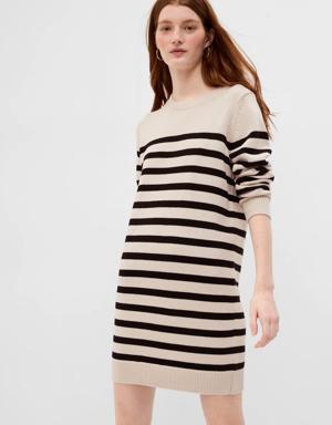 Gap Stripe Mini Sweater Dress beige