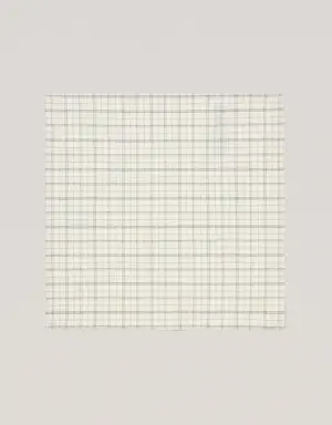 Cotton and linen napkin with checkered print