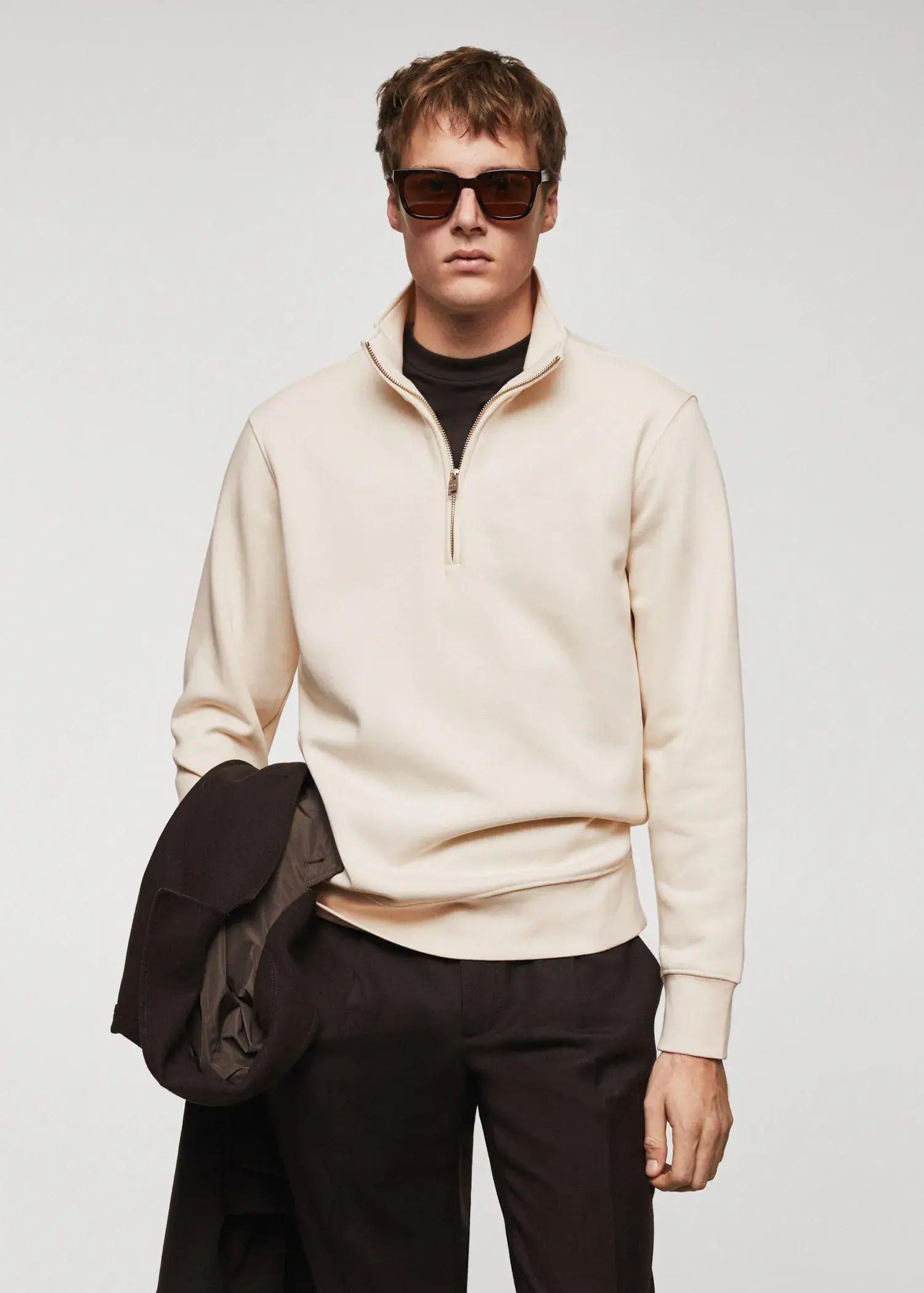 Mango Sweat-shirt coton col zippé. 1