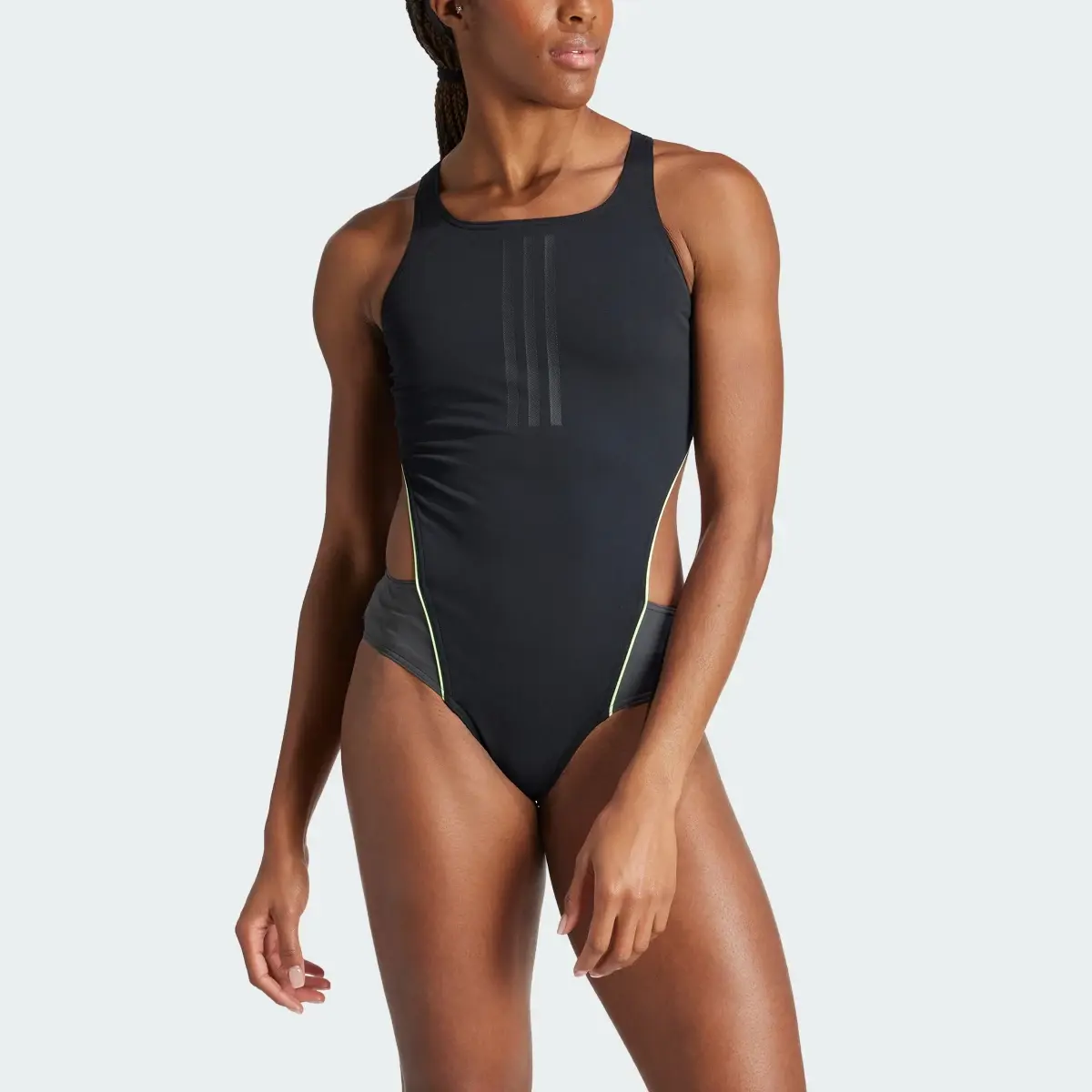 Adidas Ripstream 3-Stripes Y-Back Swimsuit. 1