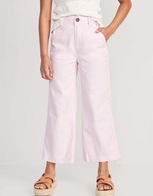 Old Navy High-Waisted Wide-Leg Chino Utility Pants for Girls pink