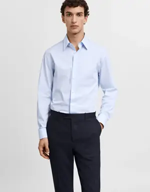 Regular-fit cotton striped suit shirt