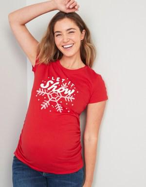 Old Navy Maternity Graphic Side-Shirred T-Shirt red