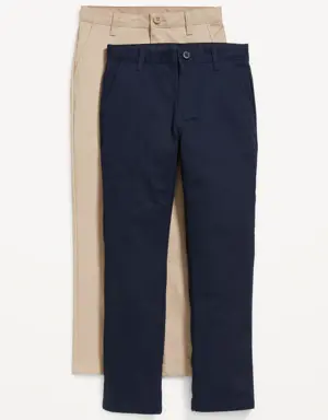 Slim School Uniform Chino Pants 2-Pack for Boys multi
