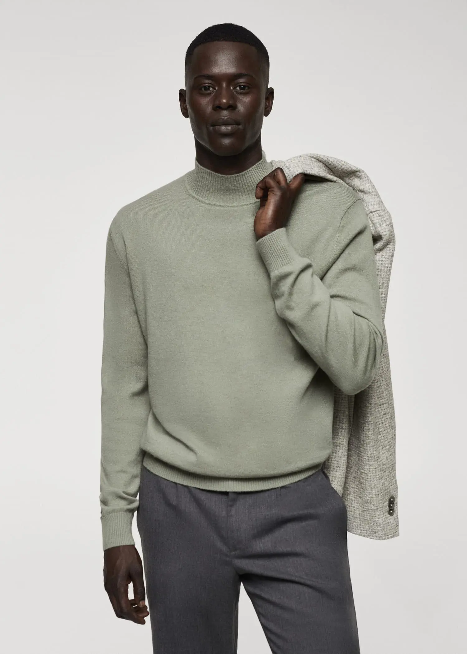 Mango Cashmere wool sweater with perkins collar. 1