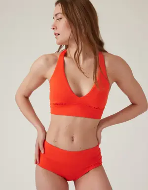 Longline Plunge Bikini Top A&#45C orange