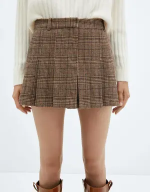 Houndstooth pleated skirt