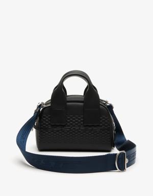 Unisex Lacoste Mini Bowling Bag in Split Calfskin Leather