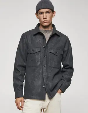 Mango Flannel overshirt with pockets 
