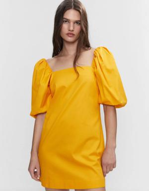 Mango Puffed sleeves short dress