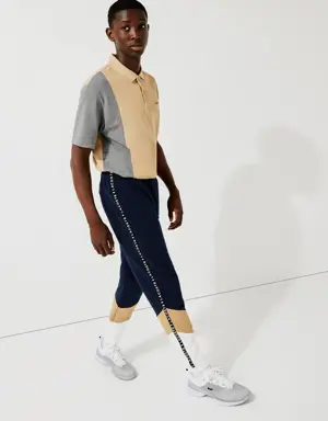 Pantalón deportivo de felpa en bloques de color para hombre
