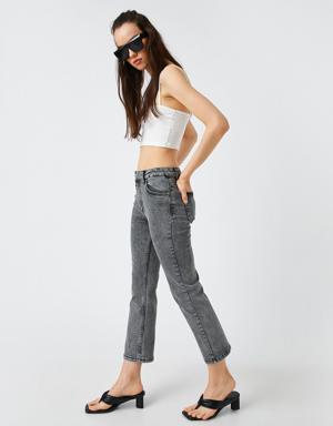 Crop Paçalı Normal Bel Kot Pantolon - Victoria Crop Jean