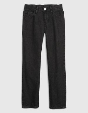 Kids Straight Jeans with Washwell black