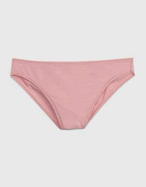 Organic Mid Rise Stretch Cotton Bikini pink
