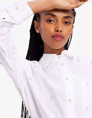 Embellished Poplin Shirt