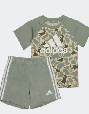 Dino Camo Allover Print Tee and Short Set