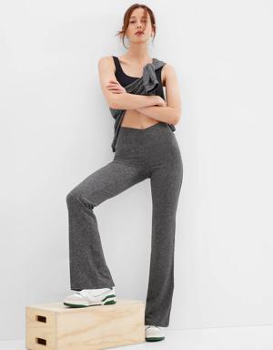 Fit Brushed Jersey Flare Pants gray