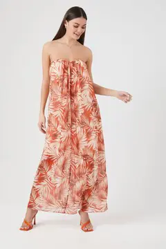 Forever 21 Forever 21 Tropical Leaf Print Maxi Dress Rust/Multi. 2