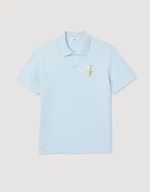 Cotton piqué polo shirt with embroidery