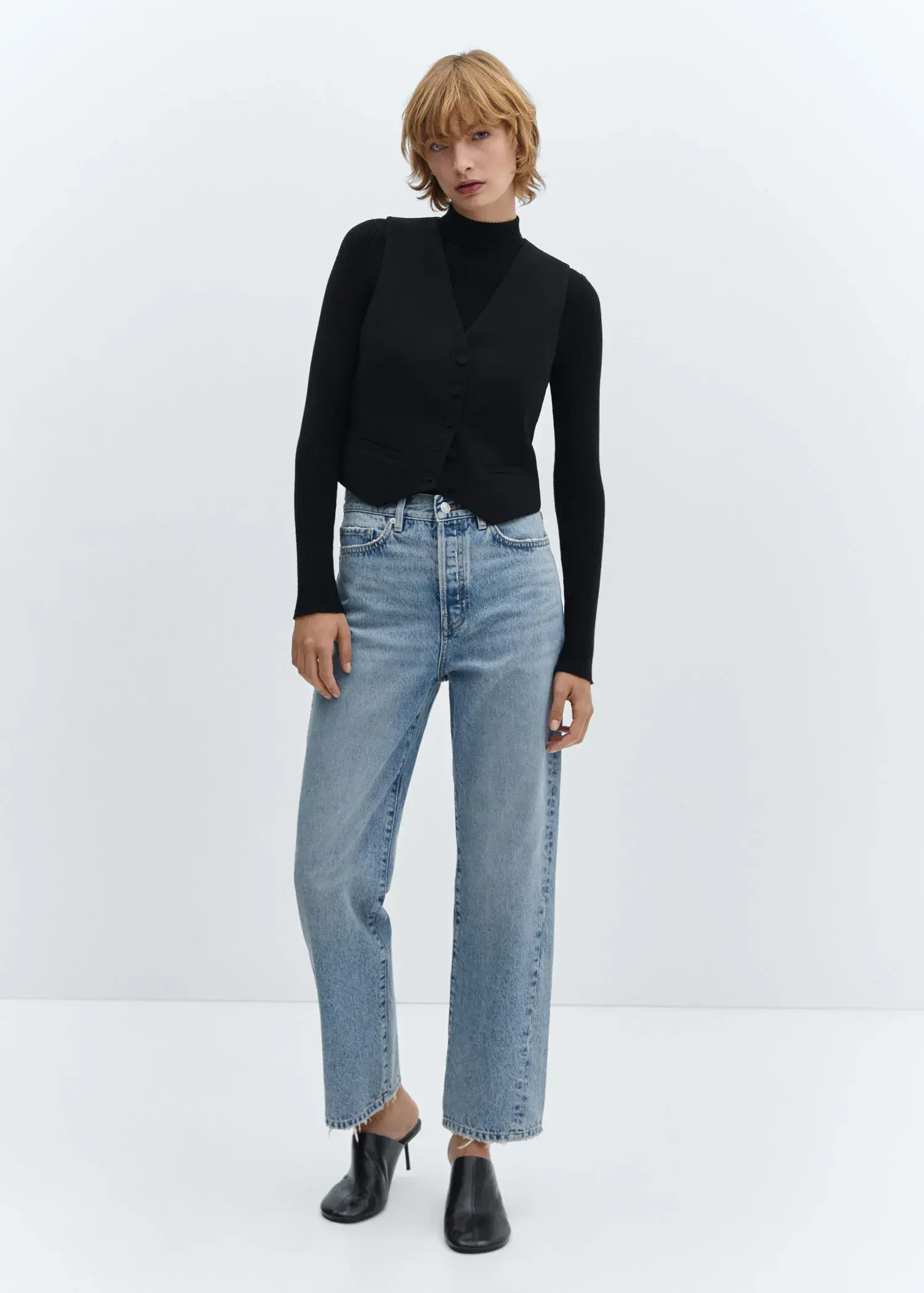 Mango Straight jeans with forward seams. 1