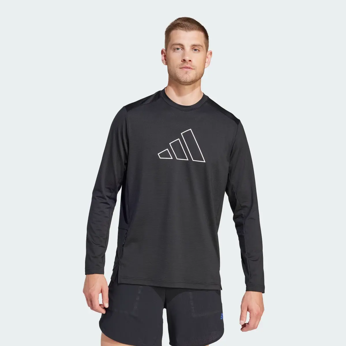 Adidas Train Icons Small Logo Long Sleeve Training Tee. 2