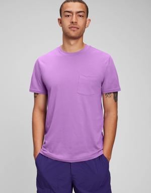 Gap 100% Organic Cotton Pocket T-Shirt purple