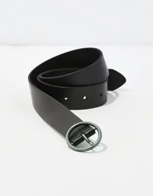 Oval Ring Leather Belt