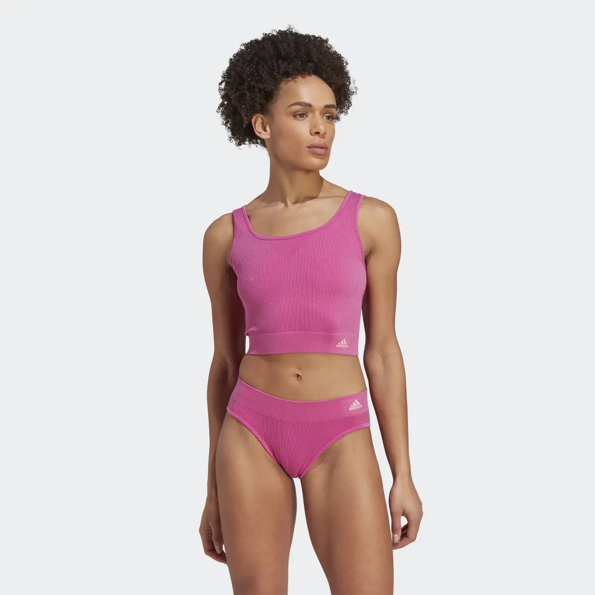 Adidas Ribbed Active Seamless Cropped Tank Top Underwear. 2