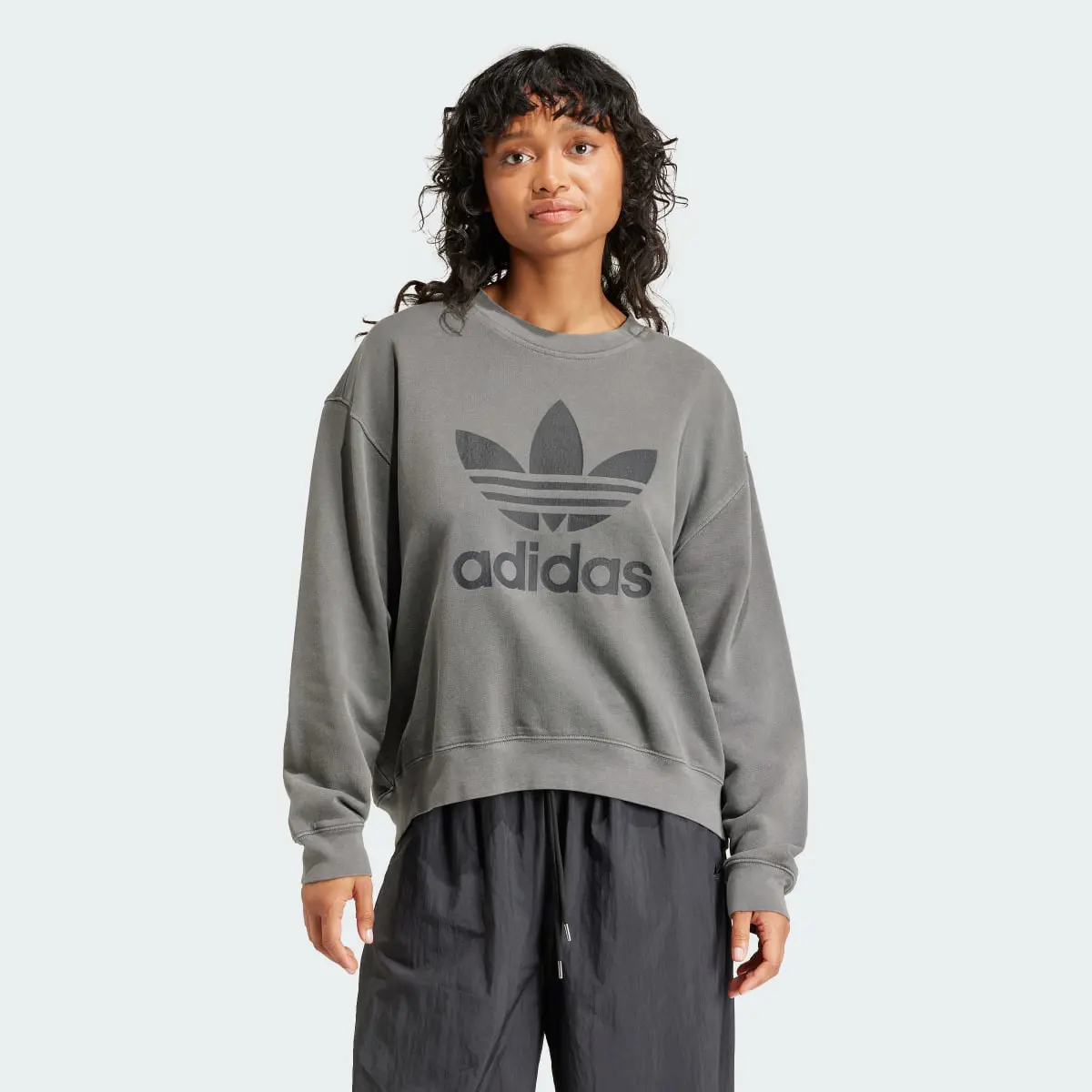 Adidas Washed Trefoil Sweatshirt. 2