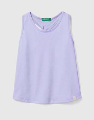 tank top with back knot in recycled fabric