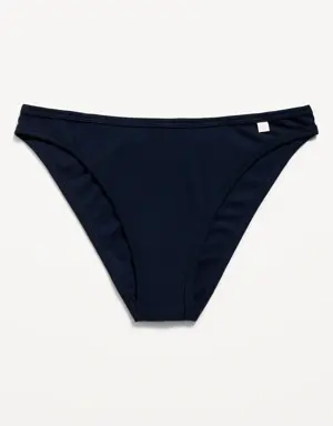 High-Waisted French-Cut Rib-Knit Bikini Underwear for Women blue