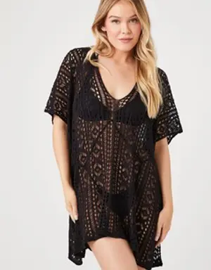 Forever 21 Sheer Swim Cover Up Dress Black