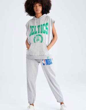 Fit NBA Boston Celtics Oversize Fit KapüşonluKolsuz Sweatshirt