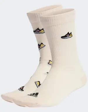 Run x Ultraboost Shoe Love Graphic Socks 2 Pairs