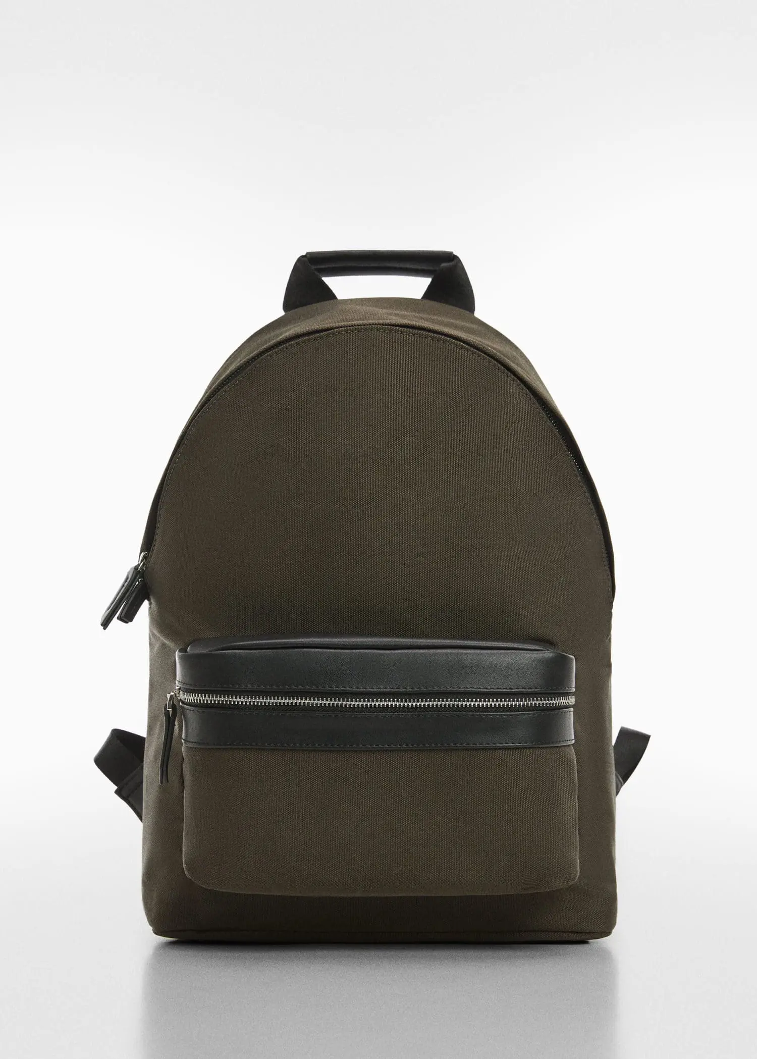Mango Backpack with leather-effect details. 1