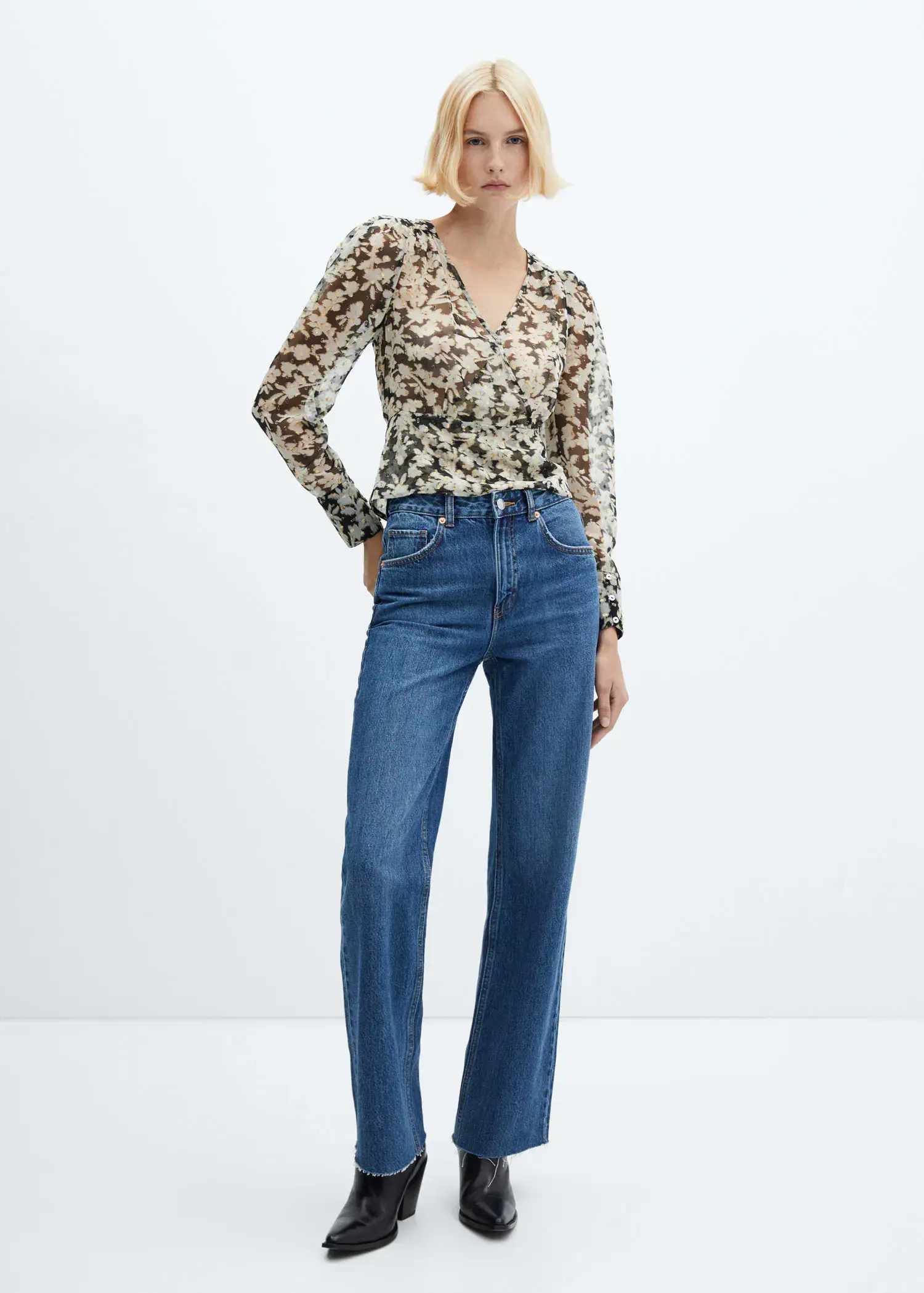 Mango Floral print crossover blouse. 2