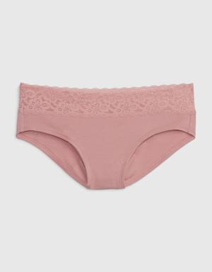Gap Organic Stretch Cotton Lace Hipster pink