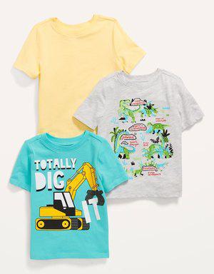 Unisex 3-Pack Short-Sleeve Graphic T-Shirt for Toddler multi