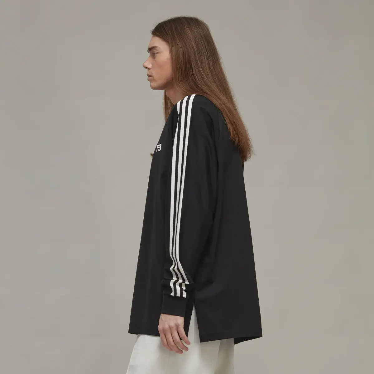 Adidas Y-3 Stripes Long-Sleeve Top. 2