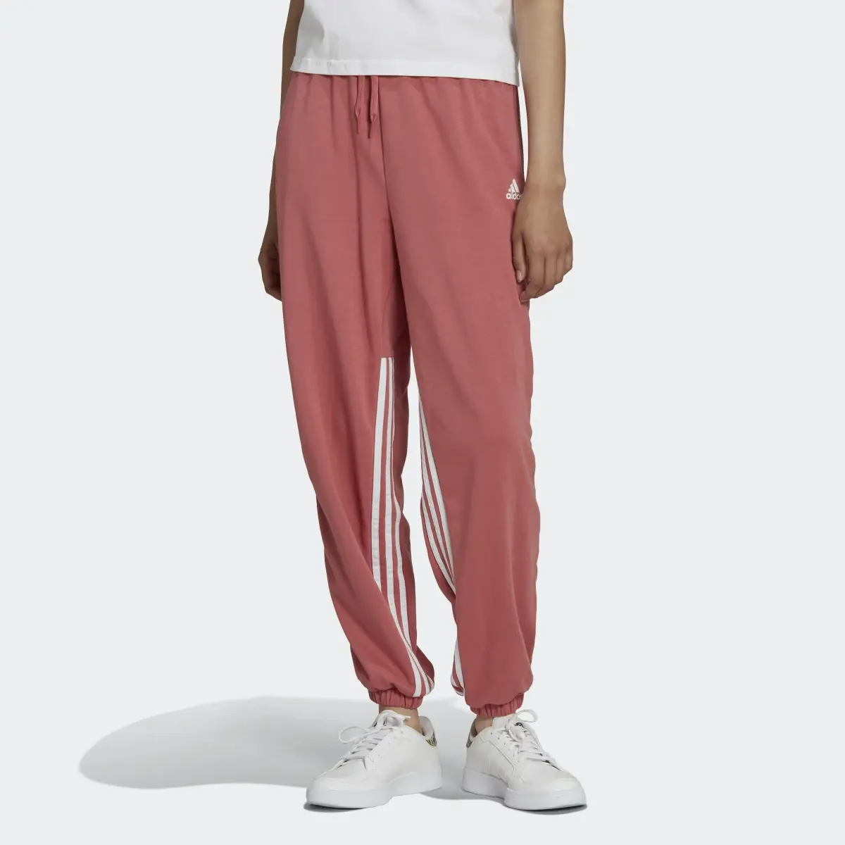 Adidas Pantaloni jogger Hyperglam 3-Stripes Oversized Cuffed with Side Zippers. 1