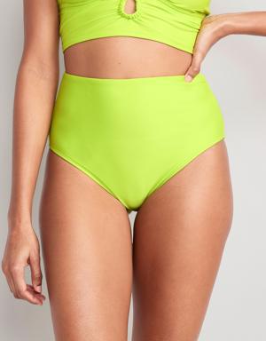 High-Waisted Classic Bikini Swim Bottoms for Women green