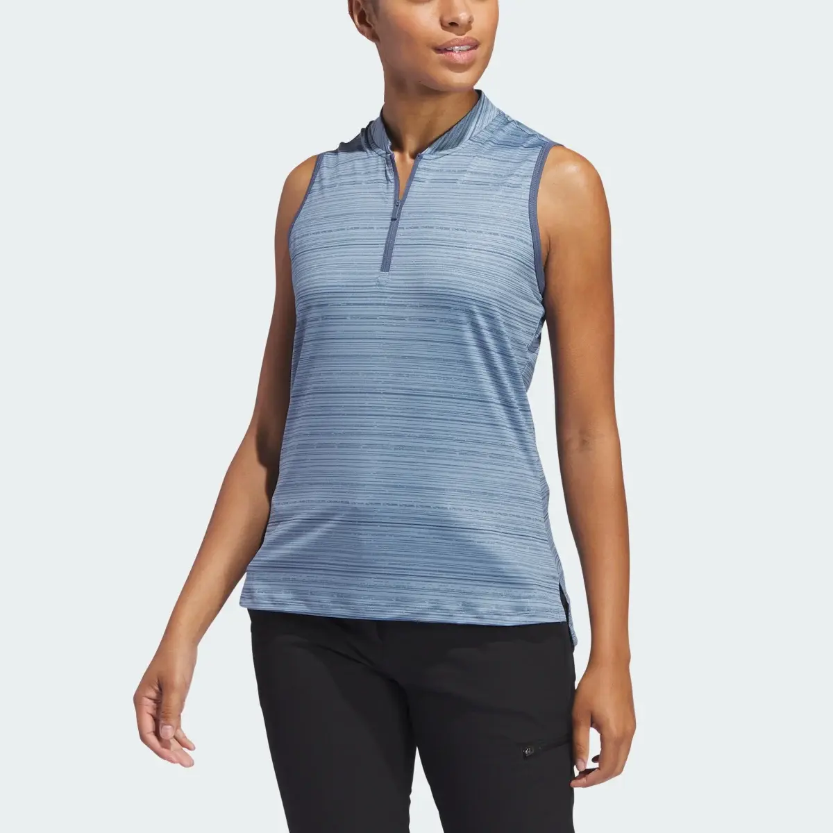 Adidas Women's Ultimate365 Stripe Sleeveless Polo Shirt. 1