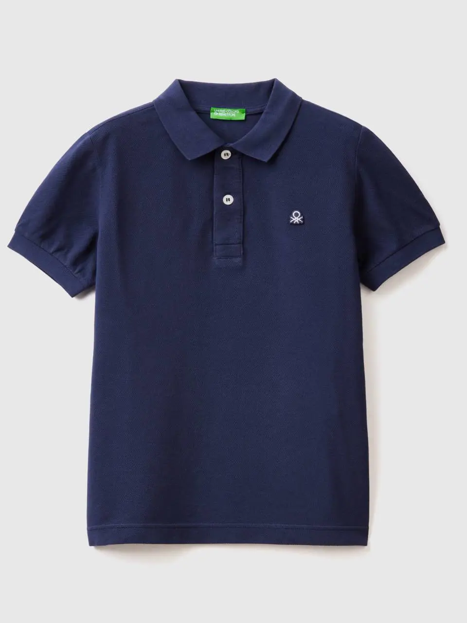 Benetton slim fit polo in 100% organic cotton. 1