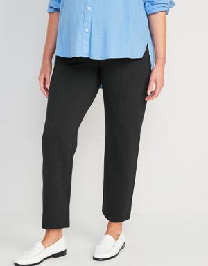 Maternity Full-Panel Stevie Straight Pants gray