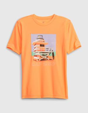 Gap Kids Recycled Swim Rash Guard orange